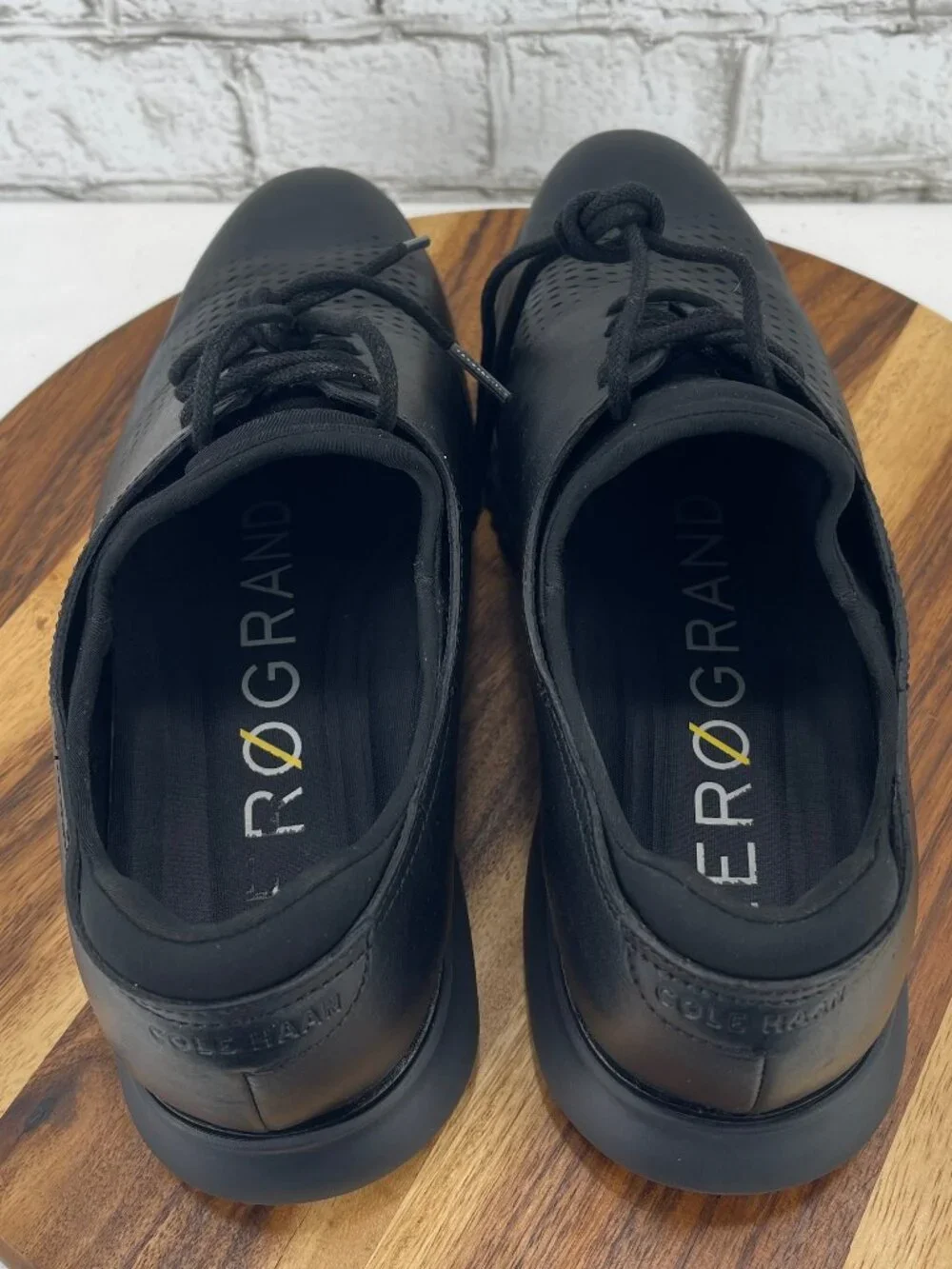 Cole Haan 2.Zerogrand Laser Wingtip Oxford Mens 13 M Black Leather Casual Shoes